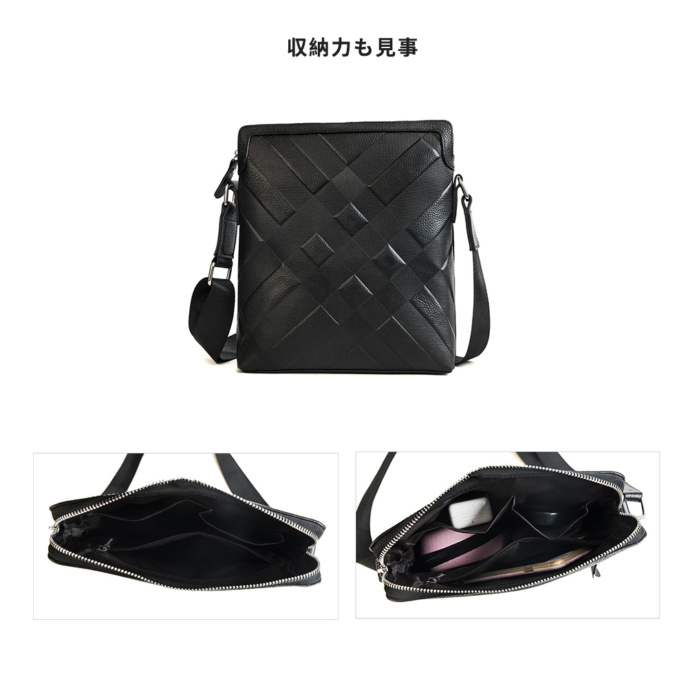 Whatna牛革ショルダーバッグ メンズ メッセンジャーバッグ厚手 本 革 レザー 縦型 小さめビジネスバッグ ipad 10.5収納可 革 通勤 通学 斜めがけバッグ オシャレ な シンプル な 軽量 実用 自転車 かばん男性用(9120) 4