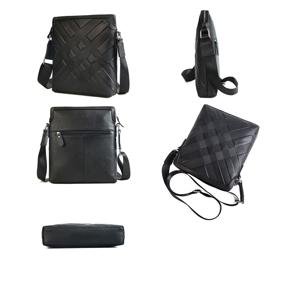 Whatna牛革ショルダーバッグ メンズ メッセンジャーバッグ厚手 本 革 レザー 縦型 小さめビジネスバッグ ipad 10.5収納可 革 通勤 通学 斜めがけバッグ オシャレ な シンプル な 軽量 実用 自転車 かばん男性用(9120) 3