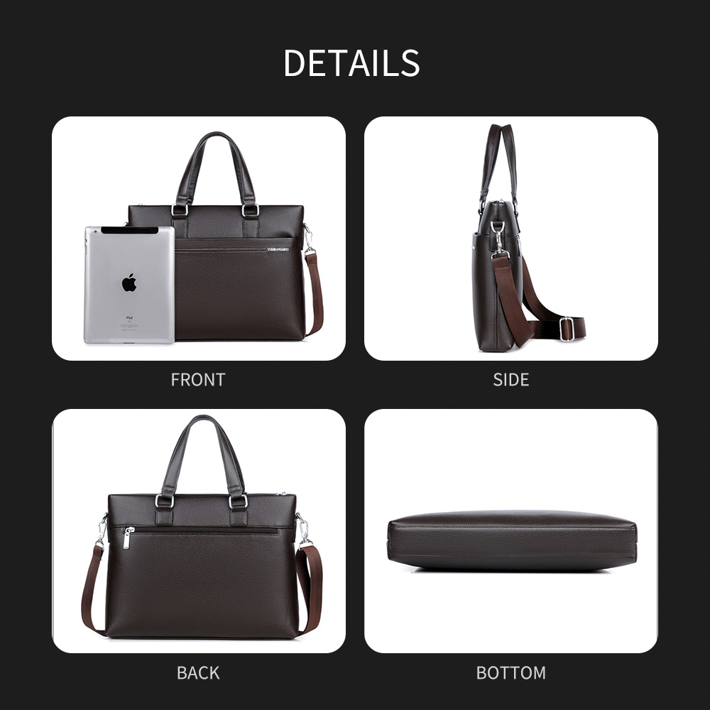 ビジネス バッグ メンズ 2way ショルダー 手提げ大容量 ブリーフケース A4 14インチPC対応 黒 ブラウン（HA-042） 6