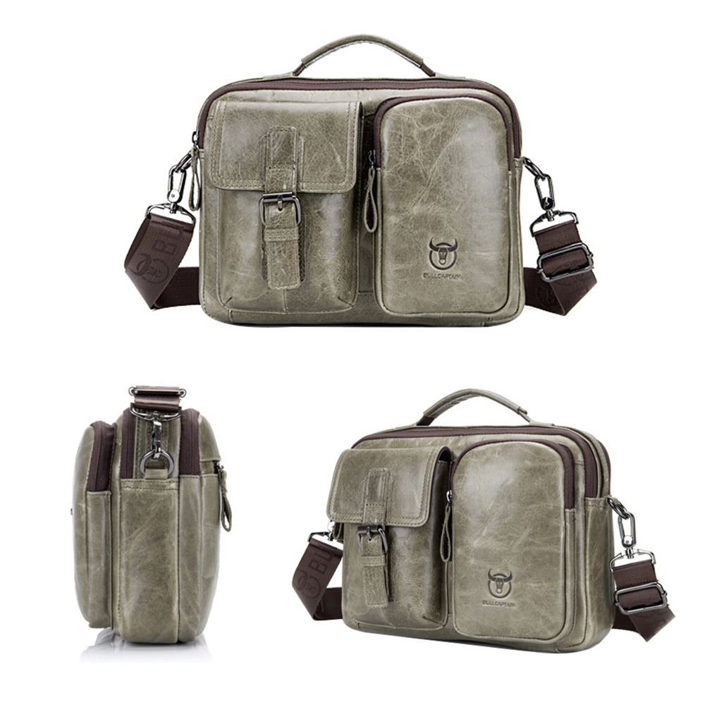 Whatna 牛革 ビジネス バッグ メンズ バッグ 本革 2way ショルダー 手提げ2室の仕切 大容量 ブリーフケース A4 14インチPC対応 旅行 出張 通勤 通学 就活 面接 バッグ かばん 男性用 （036） 3