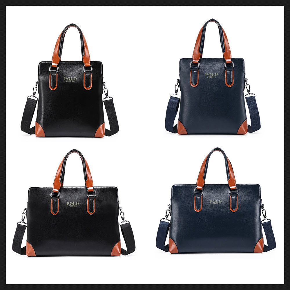 Whatna 2way牛革ショルダーバッグ メンズ 本革 斜め掛け 手提げ バッグ 縦型 横型 ビジネスバッグ A4 15インチpc収納可 ブリーフケース 通学 通勤鞄 軽量 実用 自転車かばん プレゼント男性 黒 ブルー（1620） 6