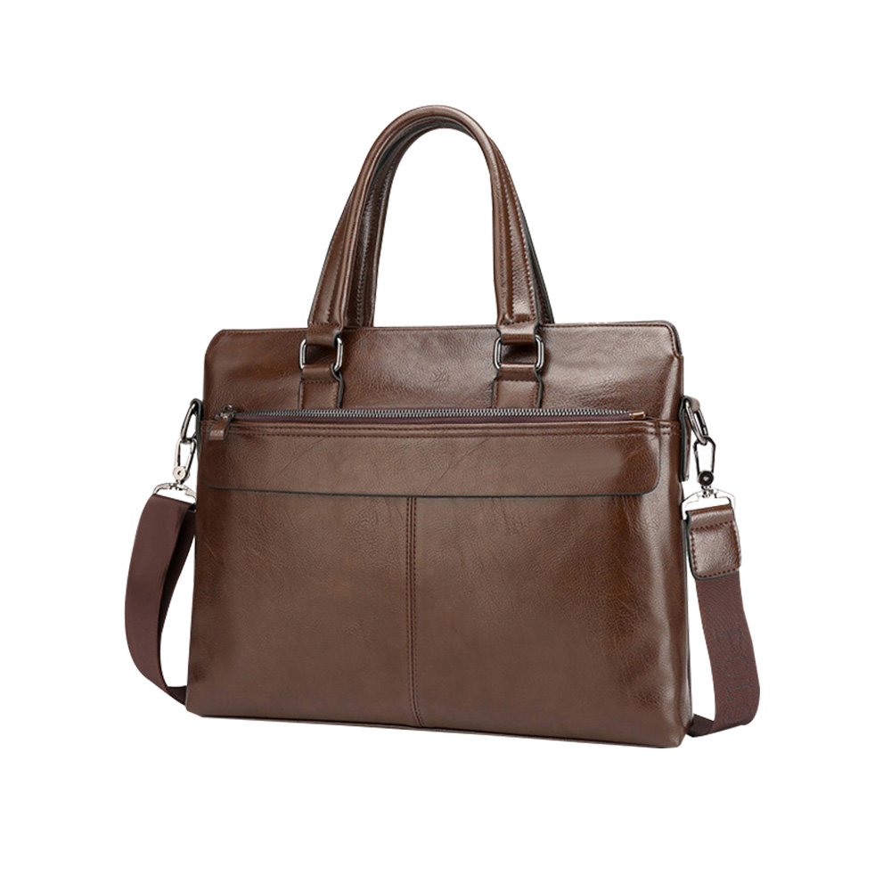 ビジネス バッグ メンズ 2way ショルダー 手提げ 大容量 ブリーフケース A4 14インチPC対応黒 ブラウン（18073） 0