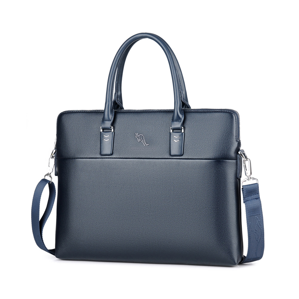 ビジネス バッグ メンズ 2way ショルダー 手提げ大容量 自立 ブリーフケース A4 14インチPC対応黒 ブラウン ブルー(HA-056) 0