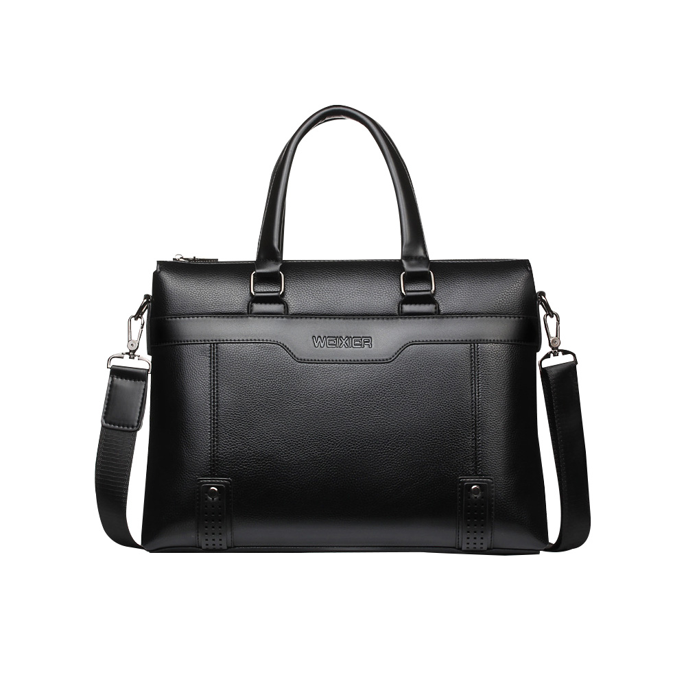 ビジネス バッグ メンズ 2way ショルダー 手提げ大容量 ブリーフケース A4 14インチPC対応 ブラウン 黒（18065） 1
