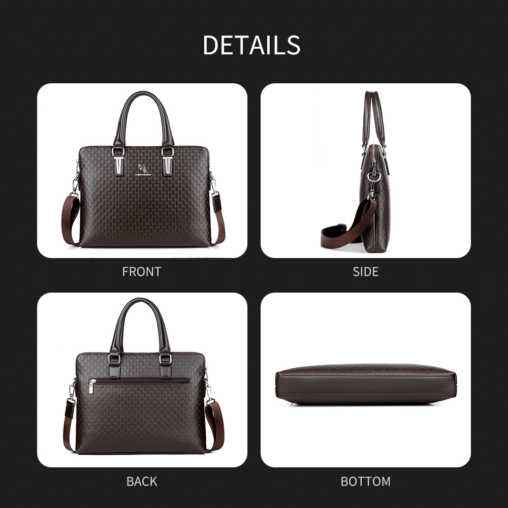 ビジネス バッグ メンズ 2way ショルダー 手提げ大容量 自立 ブリーフケース A4 14インチPC対応 黒 ブラウン（HA-048） 7