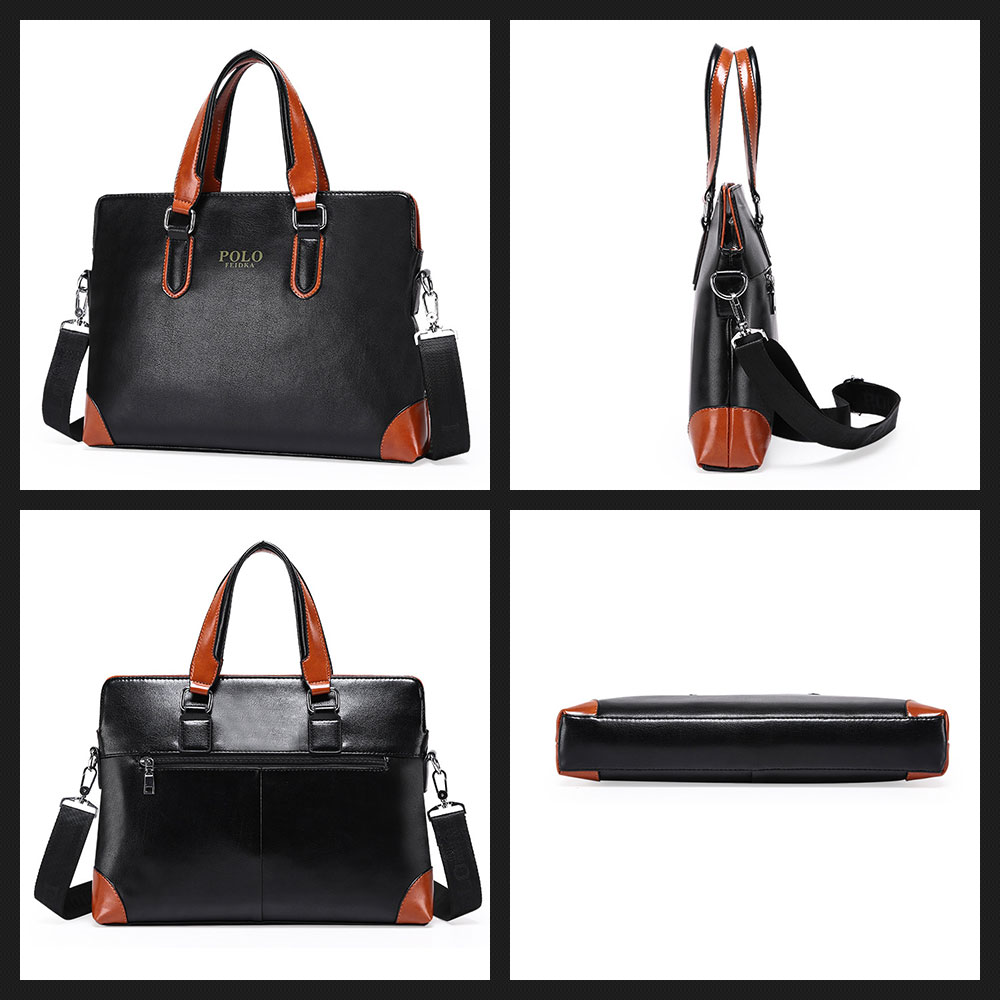 Whatna 2way牛革ショルダーバッグ メンズ 本革 斜め掛け 手提げ バッグ 縦型 横型 ビジネスバッグ A4 15インチpc収納可 ブリーフケース 通学 通勤鞄 軽量 実用 自転車かばん プレゼント男性 黒 ブルー（1620） 5