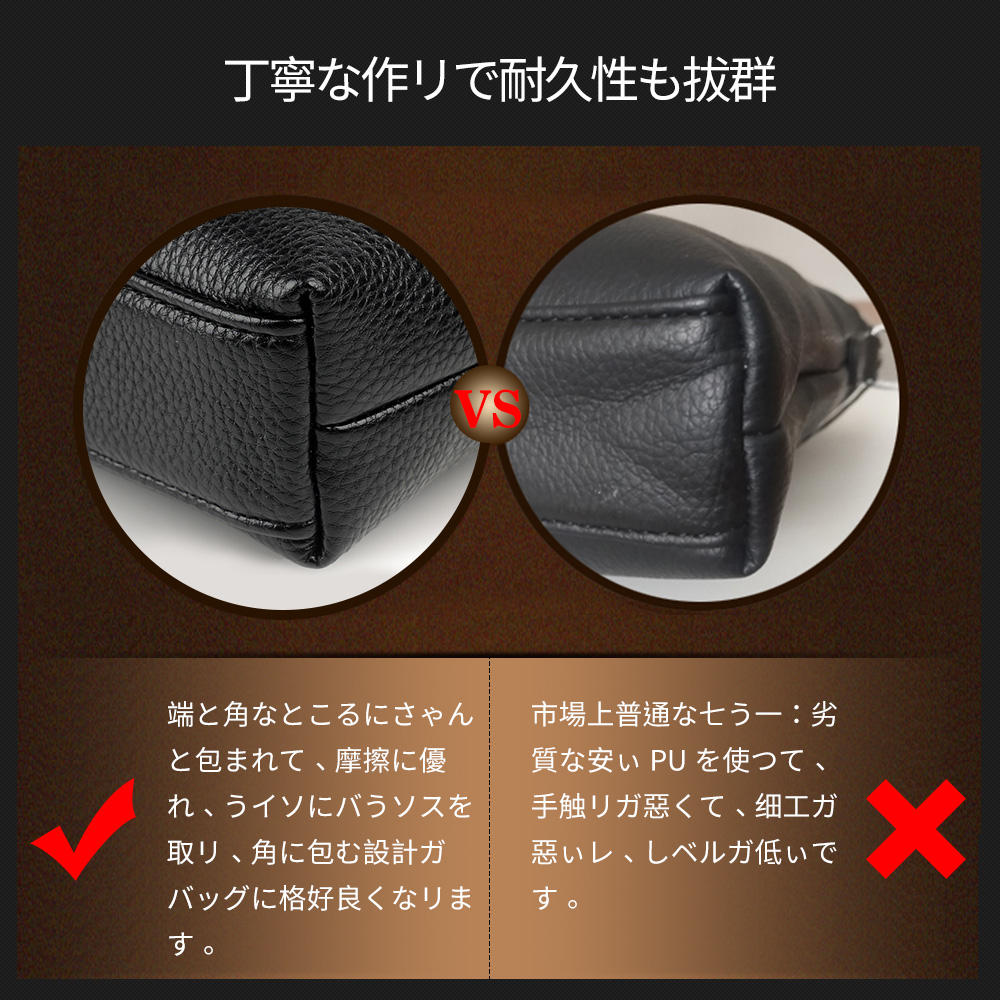 ビジネス バッグ メンズ 2way ショルダー 手提げ大容量 自立 ブリーフケース A4 14インチPC対応黒 ブラウン ブルー 7