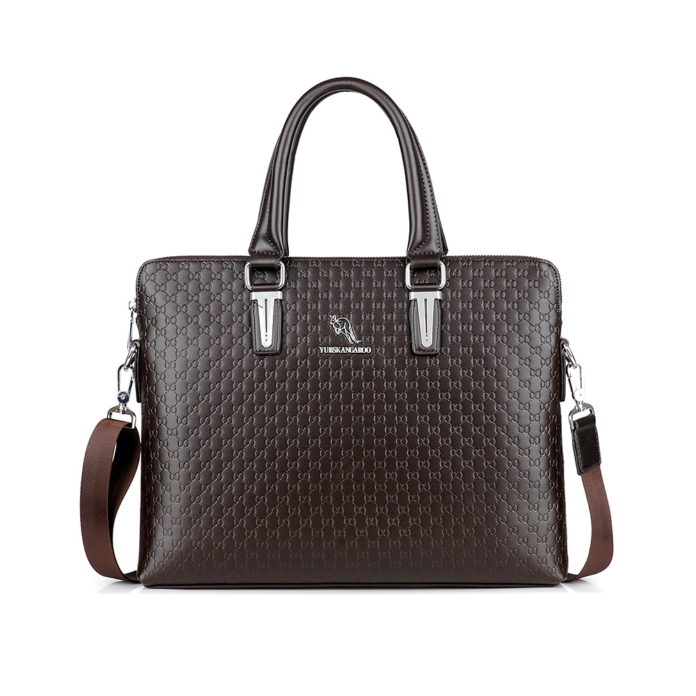 ビジネス バッグ メンズ 2way ショルダー 手提げ大容量 自立 ブリーフケース A4 14インチPC対応 黒 ブラウン（HA-048） 0