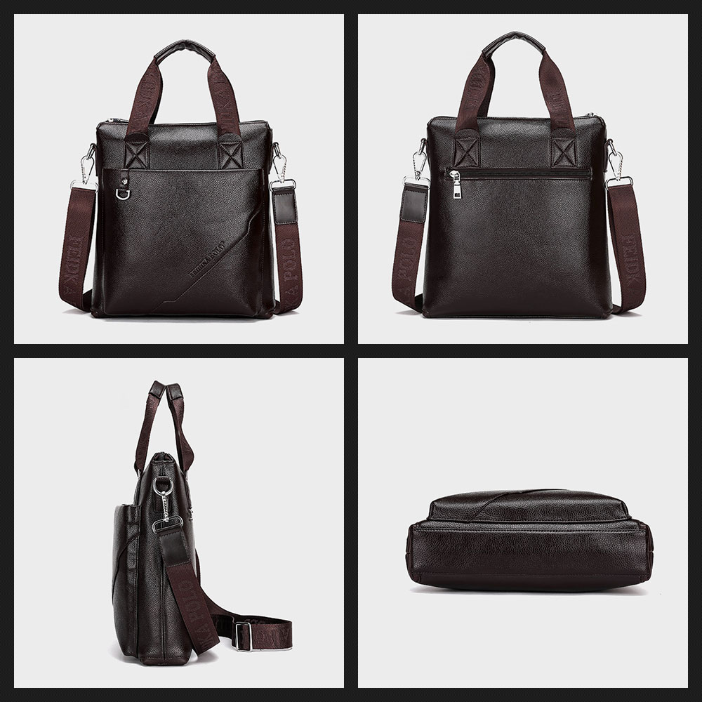 Whatna 2way牛革ショルダーバッグ メンズ 本革 斜め掛け 手提げ バッグ 縦型 ビジネスバッグ A4 ブリーフケース 通学 通勤鞄 軽量 実用 自転車かばん プレゼント男性 黒 ブラウン（025） 5