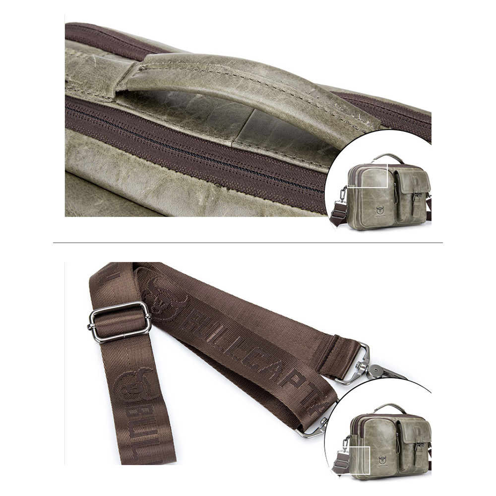 Whatna 牛革 ビジネス バッグ メンズ バッグ 本革 2way ショルダー 手提げ2室の仕切 大容量 ブリーフケース A4 14インチPC対応 旅行 出張 通勤 通学 就活 面接 バッグ かばん 男性用 （036） 0