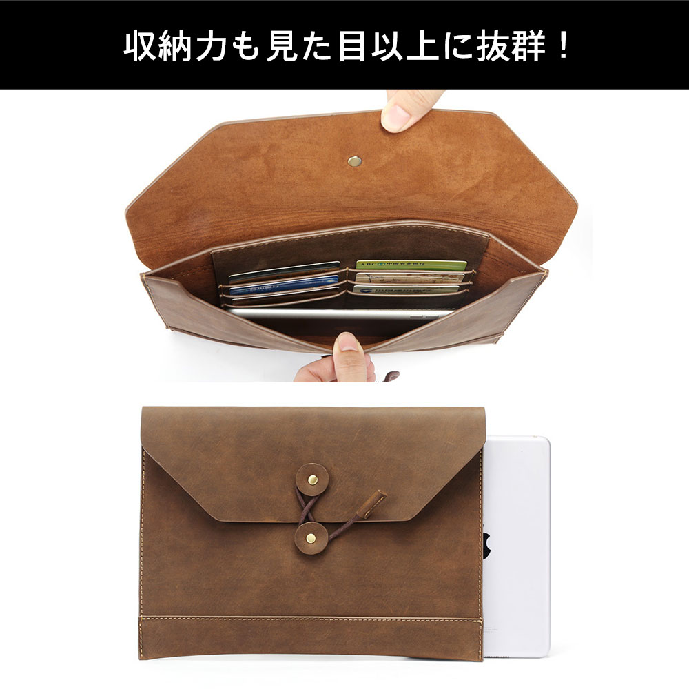 セカンドバッグ メンズ バッグ 6枚カード収納 Ipad収納可 ジュアル フォーマル 結婚式 冠婚葬祭 紳士用 男性用 ブラウン(8893) 1