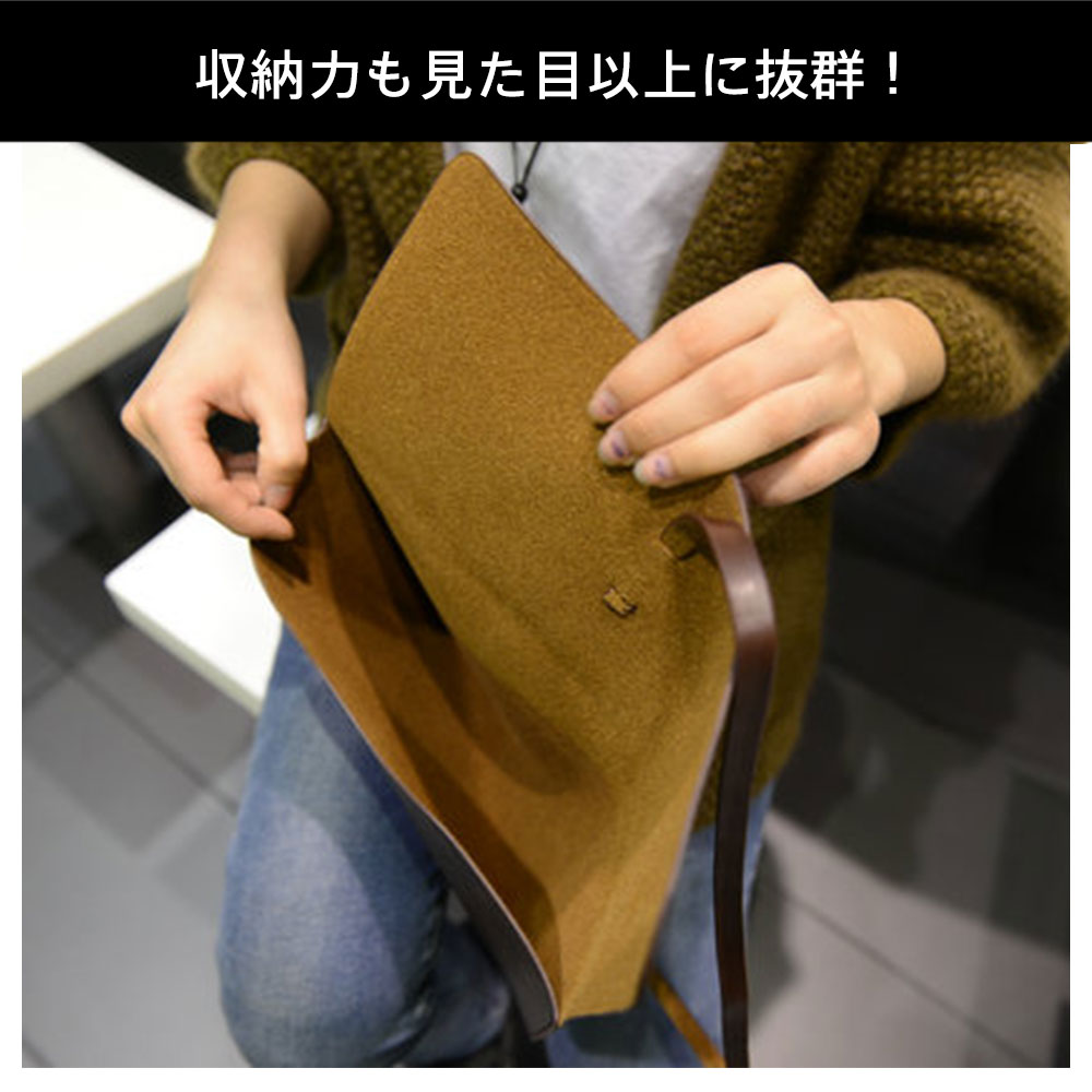 Whatnaセカンドバッグ メンズ レディース クラッチ バッグ 皮 革 大きめ A4 ipad収納可 ファイルバッグ 封筒袋 ジュアル フォーマル 冠婚葬祭 紳士用 男性用 黒 ブラウン  （1028） 3