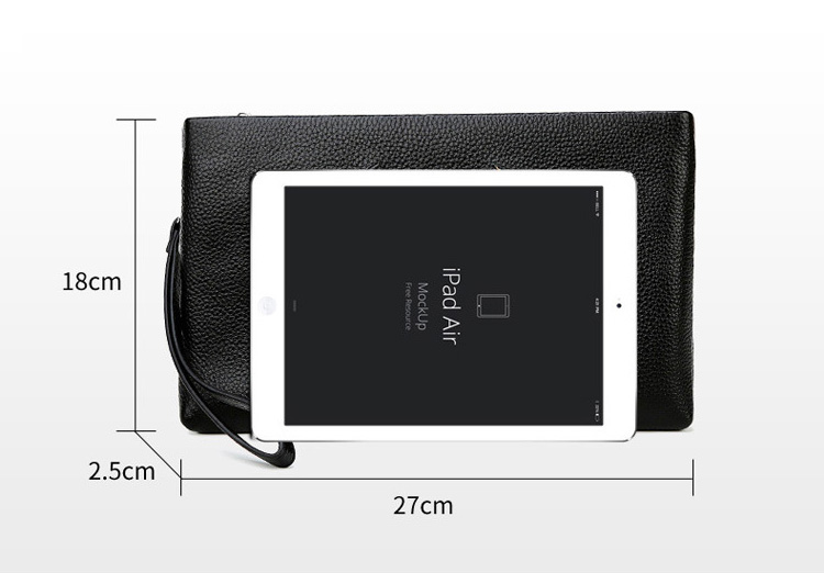 Whatna牛革 2wayセカンドバッグ メンズ バッグ クラッチ バッグ 厚手 本革 手描の立体イラスト ipad 9.7収納可 結婚式 バッグ フォーマル ビジネス冠婚葬祭バッグ 男性用 紳士用 黒 （hs-1074） 0