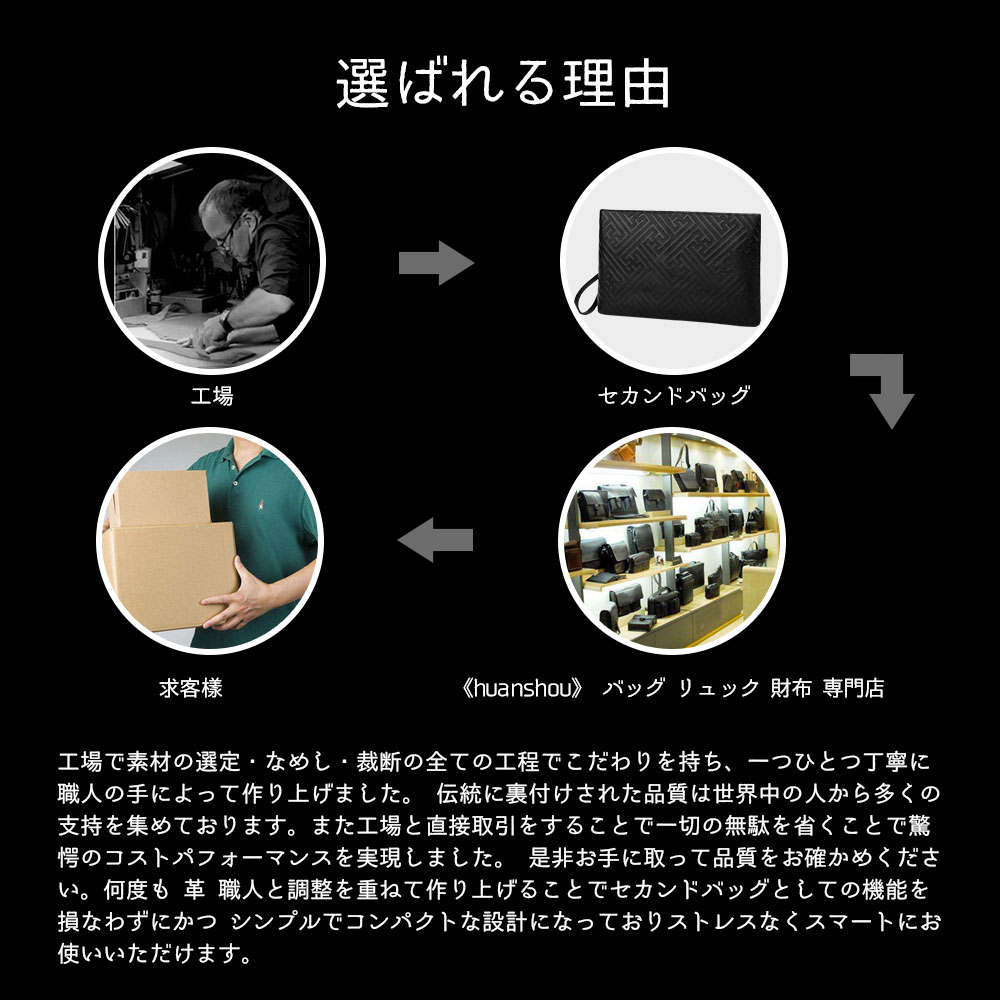 Whatnaクラッチバッグ セカンドバッグ メンズ バッグ 牛革 レザー 本革  6枚カード収納 B5セカンドポーチ 大容量 紳士用 男性用 手持ちバッグ 人気 結婚式 おしゃれ 冠婚葬祭  ビジネス クラッチポーチ ブラック 黒 8