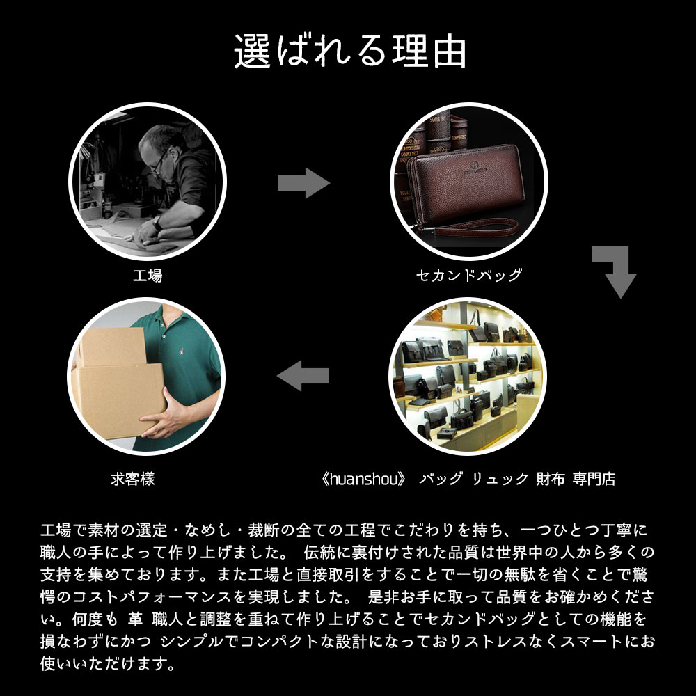 whatna 2wayミニクラッチバッグ 長財布 レザー ポーチメンズ 手持ちバッグ セカンドポーチ 革 大容量 カード多収納 小銭入れ スマホも入 熟練の革職人が作る 手染め 紳士用 全3色 10