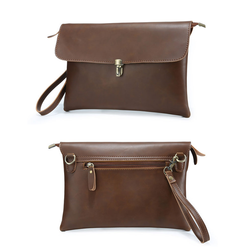 whatna2wayセカンドバッグ メンズ バッグ クラッチ ショルダー革 B5 9.7インチのipad収納可 手持ちバッグ  ビジネス カジュアル フォーマル 結婚式 バッグ 冠婚葬祭 紳士用 男性用 ブラウン 黒（YH9985） 2