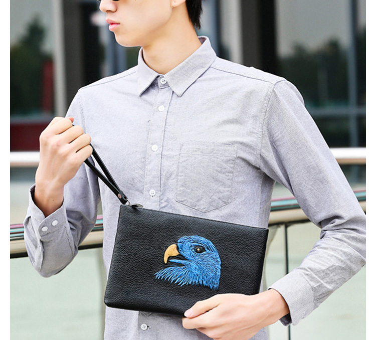 Whatna牛革 2wayセカンドバッグ メンズ バッグ クラッチ バッグ 厚手 本革 手描の立体イラスト ipad 9.7収納可 結婚式 バッグ フォーマル ビジネス冠婚葬祭バッグ 男性用 紳士用 黒 （hs-1074） 14