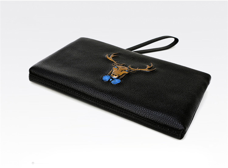 Whatna牛革 2wayセカンドバッグ メンズ バッグ クラッチ バッグ 厚手 本革 手描の立体イラスト ipad 9.7収納可 結婚式 バッグ フォーマル ビジネス冠婚葬祭バッグ 男性用 紳士用 黒 （hs-1074） 4