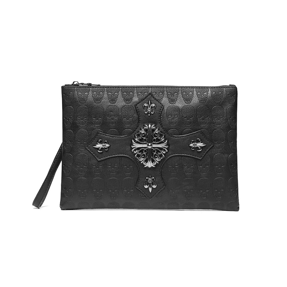 2WAY 革 セカンド バッグ メンズ バッグ [クラッチ ショルダー 肩掛け 結婚式 バッグ] B5 6枚カード収納9.7インチのipad収納可 手持ちバッグ ビジネス カジュアル フォーマル 冠婚葬祭 紳士用 男性用 黒（8912） 0