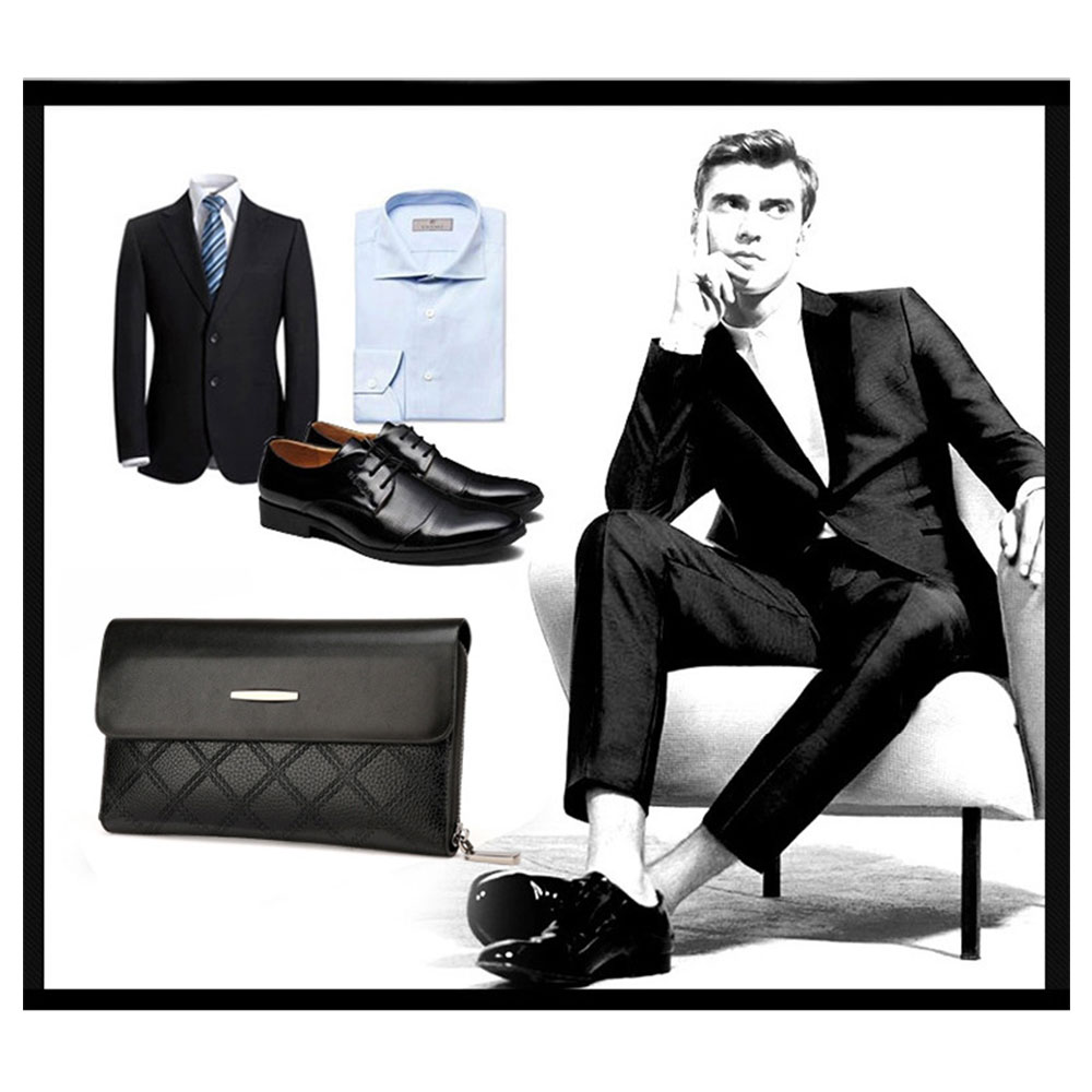 Whatna 2WAY革 ミニセカンドバッグ メンズ クラッチ バッグ 12枚カード収納 小銭入 カジュアル フォーマル 冠婚葬祭 結婚式 バッグ紳士用 男性用 黑 ブラウン 1630 5