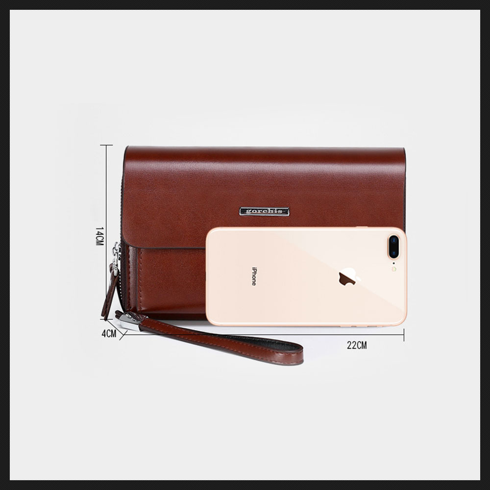 Whatna ミニセカンドバッグ メンズ バッグ 18枚カード収納 小さめ クラッチバッグ 長財布 革 手持ちバッグ メンズ ポーチ 男性用 紳士用 結婚式 冠婚葬祭 黒 ブラウン 1190 5