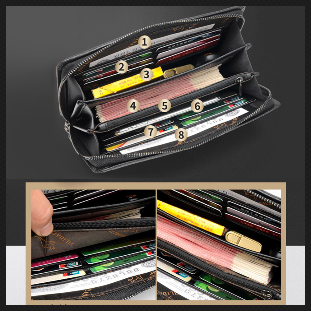 Whatna 2WAY 牛革 ミニセカンドバッグ メンズ クラッチ バッグ 本革12枚カード収納 カジュアル フォーマル 冠婚葬祭 結婚式 バッグ紳士用 男性用 黑 ブラウン 10701 4