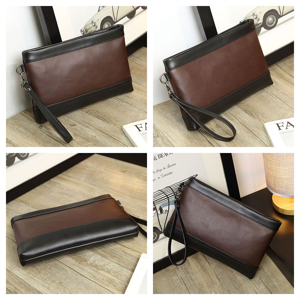 whatna 2way革 ミニセカンドバッグ メンズ クラッチ バッグ 小さい ビジネスバッグ 皮 大容量 カジュアル フォーマル 冠婚葬祭 結婚式 紳士用 男性用 黒 ブラウン（JX80206） 1