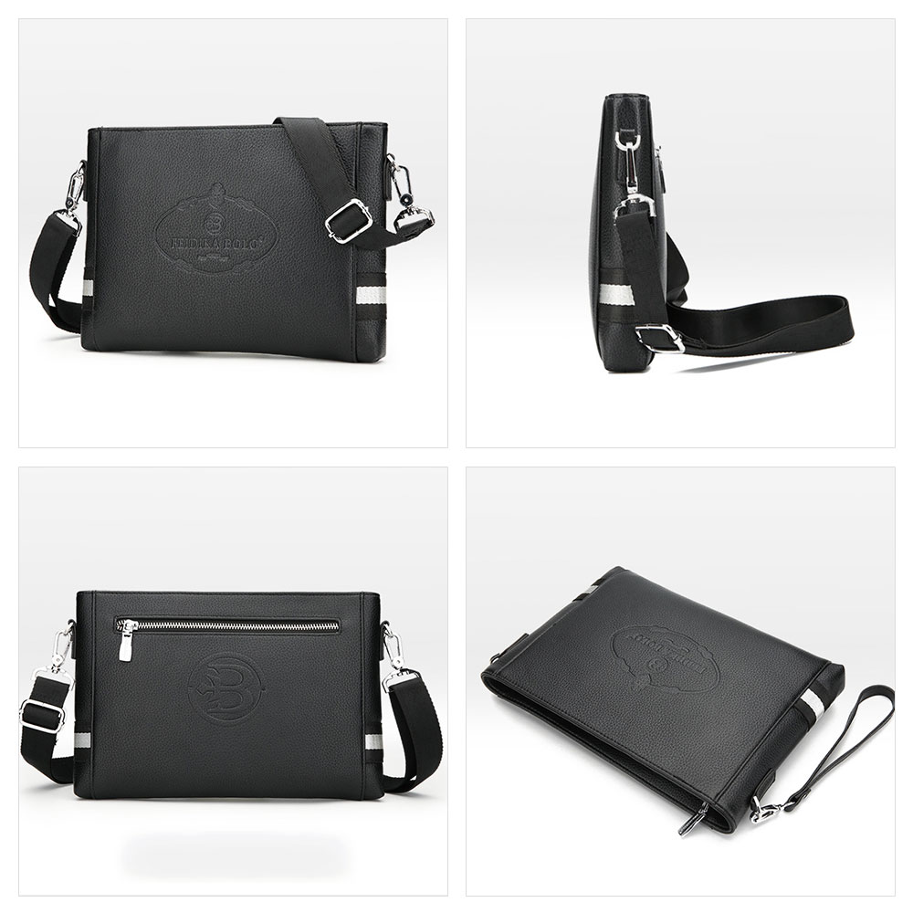 Whatna 革 セカンド バッグ メンズ バッグ [クラッチ ショルダー 肩掛け 結婚式 バッグ] 6枚カード 9.7インチのipad収納可 手持ちバッグ ビジネス カジュアル フォーマル 冠婚葬祭 紳士用 男性用 黒 ブラウン（025-8890） 2