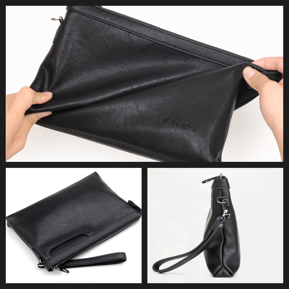 Whatna 2way革 セカンドバッグ メンズ クラッチ バッグ 9.7インチのipad収納可B5 6枚カード収納 小銭入 カジュアル フォーマル 冠婚葬祭 結婚式 バッグ紳士用 男性用 黑（89514） 1