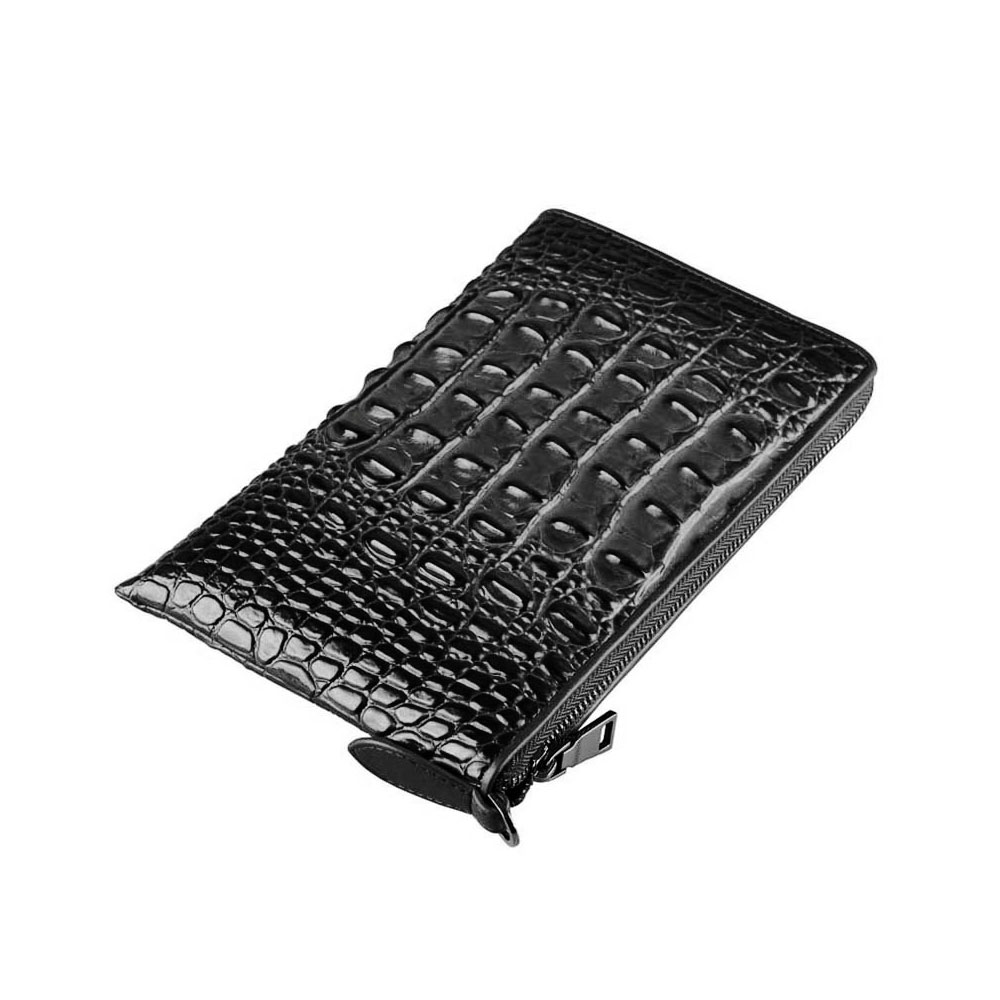 Whatna 2way 牛革 クロコダイル型押しミニセカンドバッグ メンズ バッグ 16枚カード収納 2室仕切 本革 本皮 小さめ クラッチバッグ手持ちバッグ 男性用 紳士用 カジュアル フォーマル 結婚式バッグ 冠婚葬祭 黒 ブラウン 8886 0