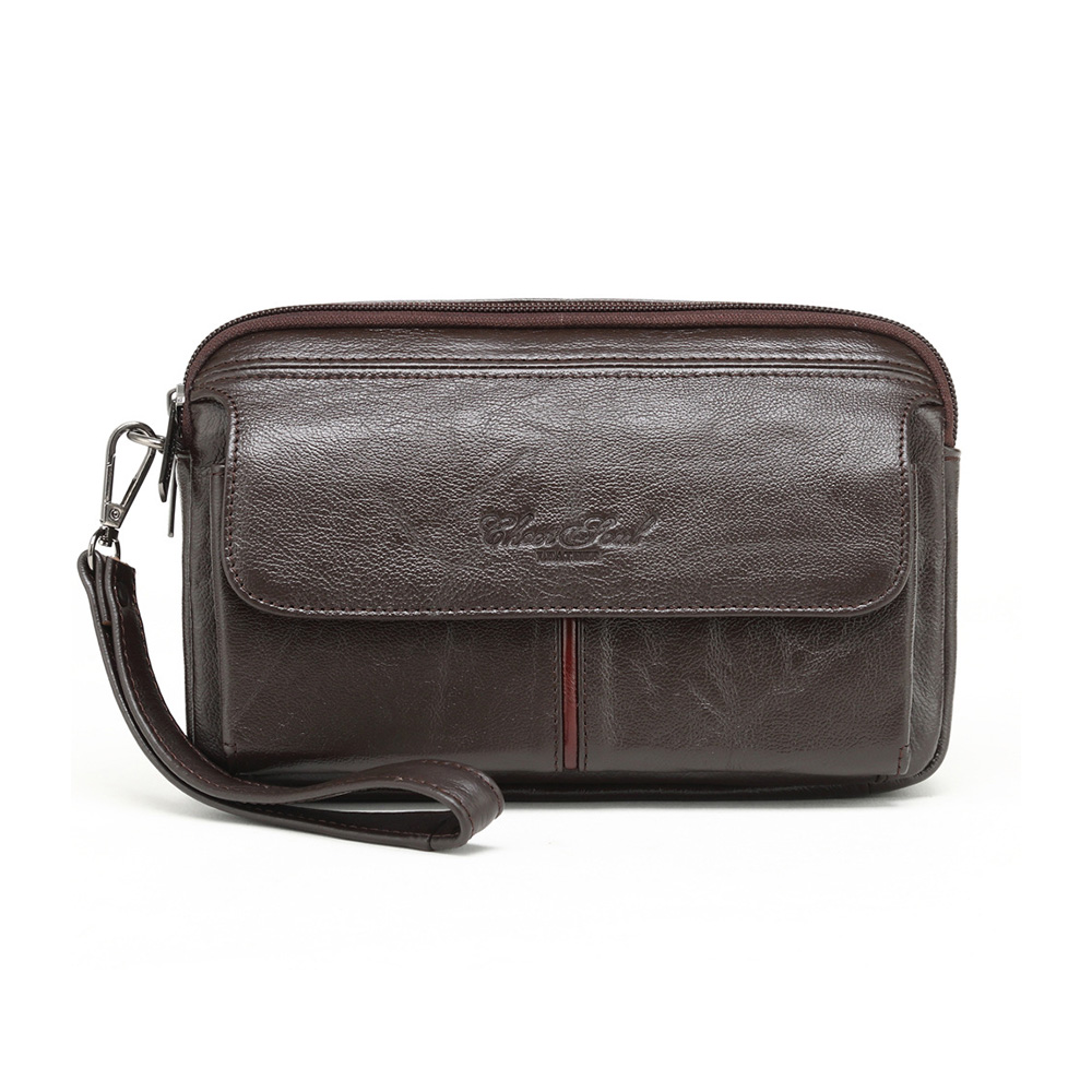 Whatna 2WAY牛革 ミニセカンドバッグ メンズ クラッチ バッグ 2室仕切 本革 本皮 カジュアル フォーマル 冠婚葬祭 結婚式 バッグ紳士用 男性用 黑 ブラウン 4