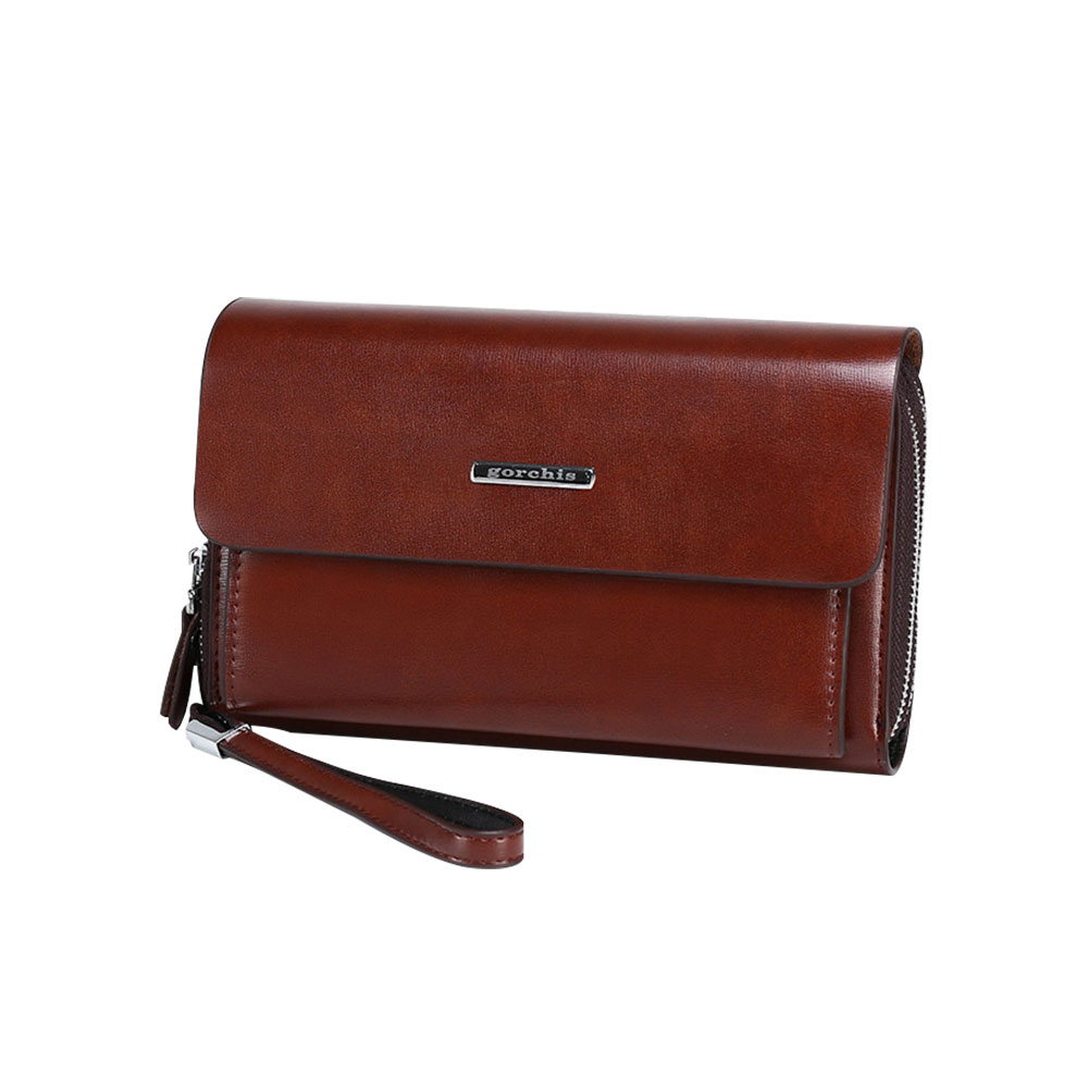 Whatna ミニセカンドバッグ メンズ バッグ 18枚カード収納 小さめ クラッチバッグ 長財布 革 手持ちバッグ メンズ ポーチ 男性用 紳士用 結婚式 冠婚葬祭 黒 ブラウン 1190 1