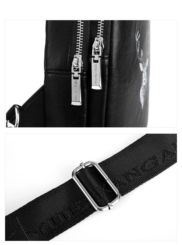 Whatna斜めがけ ボディバッグ ワンショルダー メンズ イヤホン穴付き 本 革 厚手 レザー 黒 ブラウン HA066 9