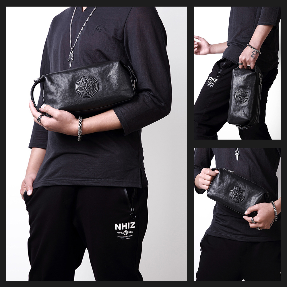 Whatna 2WAYハンドル 牛革 ミニセカンドバッグ メンズ クラッチ バッグ ボックス型 本革6枚カード収納 カジュアル フォーマル 冠婚葬祭 結婚式 バッグ紳士用 男性用 黑 SE8013-1 6