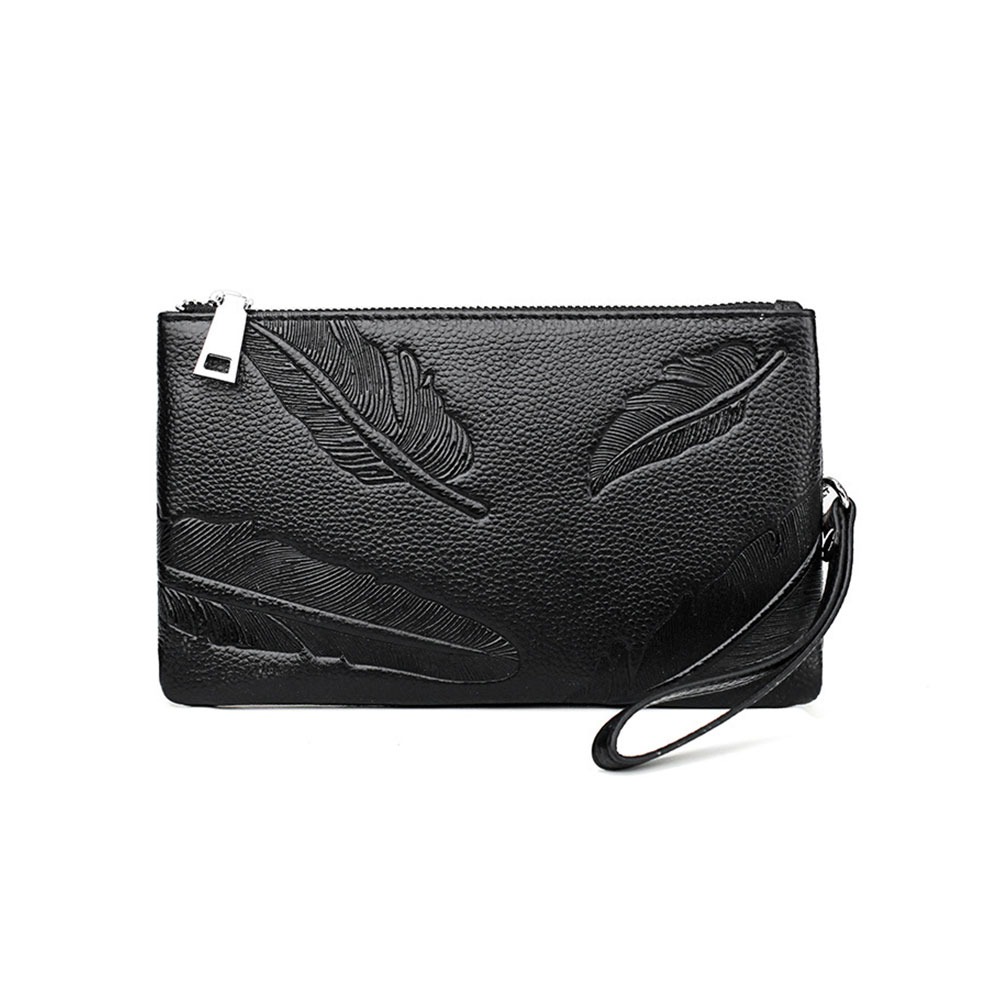 Whatna 2WAY牛革 ミニセカンドバッグ メンズ クラッチ バッグ 本革 本皮 6枚カード収納 小銭入 カジュアル フォーマル 冠婚葬祭 結婚式 バッグ紳士用 男性用 黑 5