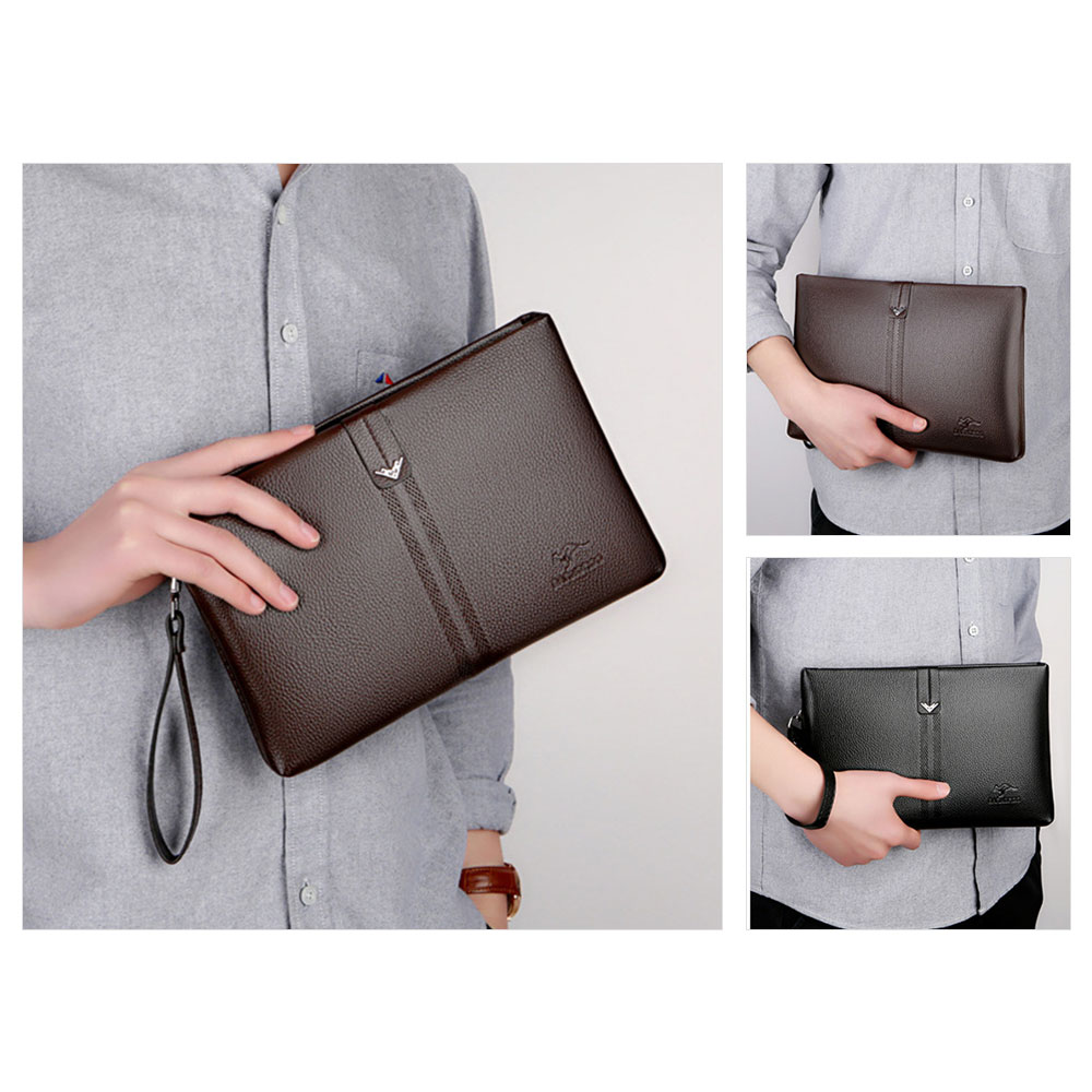 Whatna  2way革 セカンドバッグ メンズ クラッチ バッグB5 9.7インチのipad収納可 6枚カード収納 小銭入 カジュアル フォーマル 冠婚葬祭 結婚式 バッグ紳士用 男性用 黑 ブラウン 12