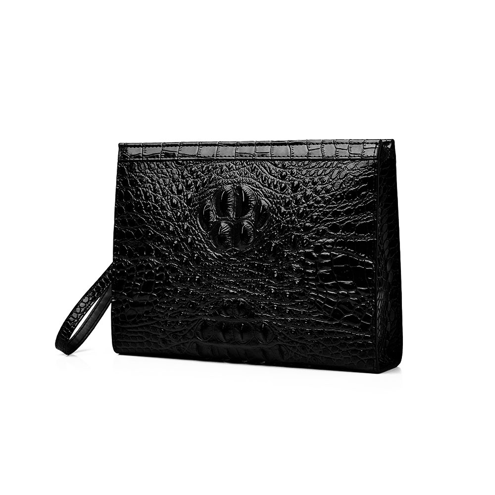 Whatna 2way革 クロコダイル型押し セカンドバッグ メンズ クラッチ バッグ6枚カード収納 小銭入 カジュアル フォーマル 冠婚葬祭 結婚式 バッグ紳士用 男性用 黑 ブラウン(712) 0