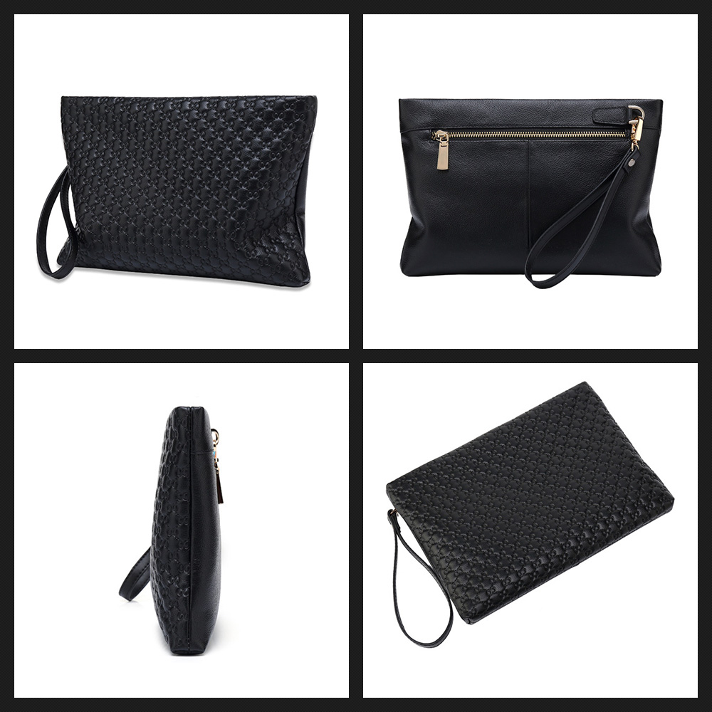 Whatna 2way牛革 セカンドバッグ メンズ クラッチ バッグ 本革 B5 9.7インチのipad収納可 カジュアル フォーマル 冠婚葬祭 結婚式 バッグ紳士用 男性用 黑 6