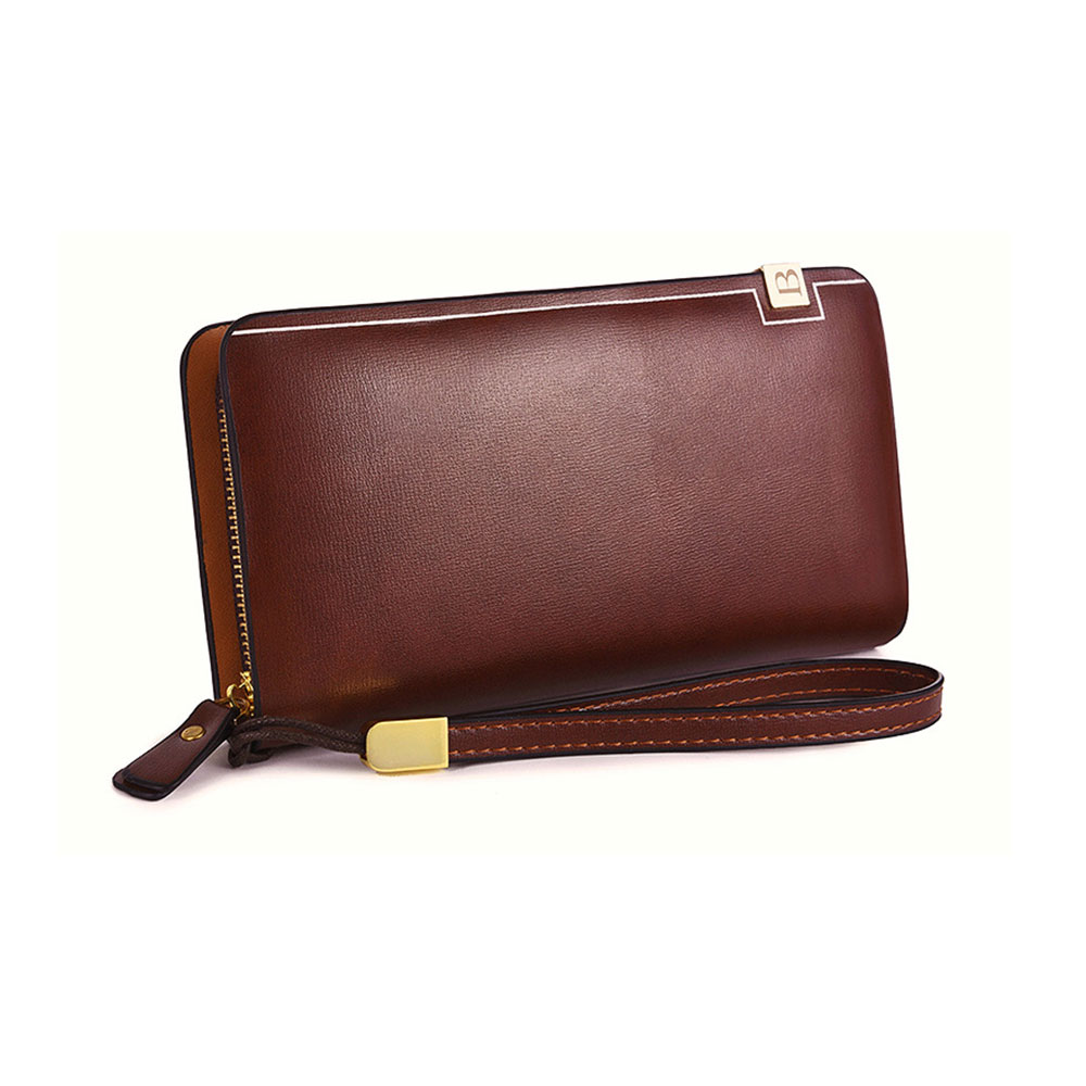 Whatna 2way 革  ミニセカンドバッグ メンズ バッグ 8枚カード収納 小銭入れ 小さめ クラッチバッグ 長財布 手持ちバッグ 男性用 紳士用 結婚式 バッグ 冠婚葬祭 黒ブラウン 8115 3