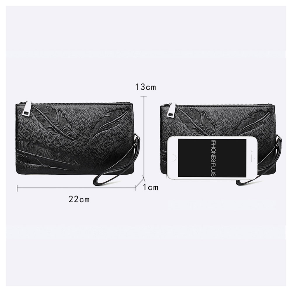 Whatna 2WAY牛革 ミニセカンドバッグ メンズ クラッチ バッグ 本革 本皮 6枚カード収納 小銭入 カジュアル フォーマル 冠婚葬祭 結婚式 バッグ紳士用 男性用 黑 7