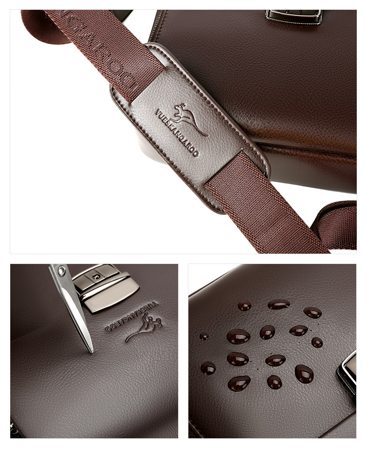 Whatnaフラップ ショルダーバッグ メンズ  パスワードロックボタング付 10.5インチIPAD収納可 大容量 盗難防止 革 ビジネス 通勤 通学 斜めがけバッグ メッセンジャーバッグ 軽量 実用 自転車 かばん男性用 ブラウン 黒（HA070） 10