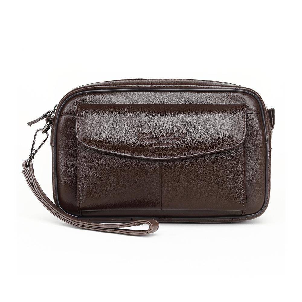 Whatna 2WAY牛革 ミニセカンドバッグ メンズ クラッチ バッグ 2室仕切 本革 本皮 カジュアル フォーマル 冠婚葬祭 結婚式 バッグ紳士用 男性用 黑 ブラウン 2