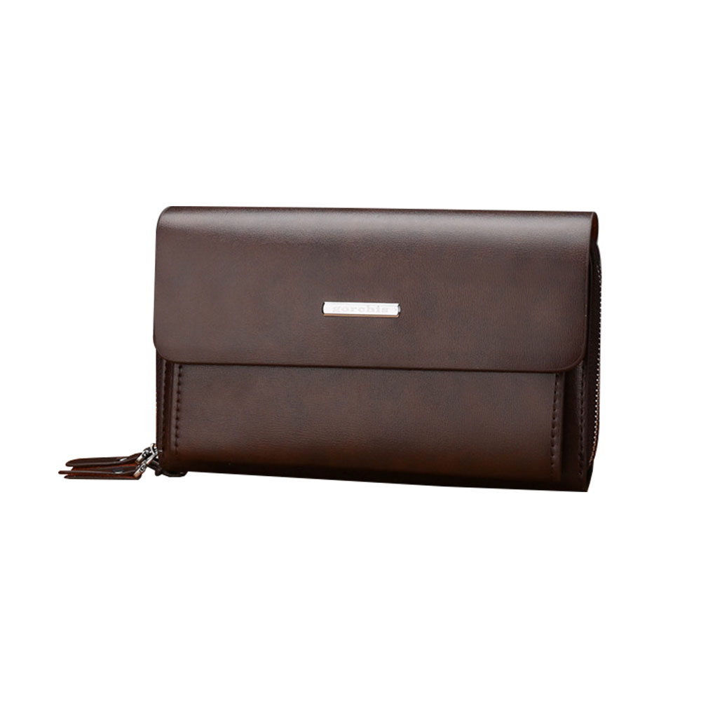 Whatna ミニセカンドバッグ メンズ バッグ 18枚カード収納 小さめ クラッチバッグ 長財布 革 手持ちバッグ メンズ ポーチ 男性用 紳士用 結婚式 冠婚葬祭 黒 ブラウン 1190 2