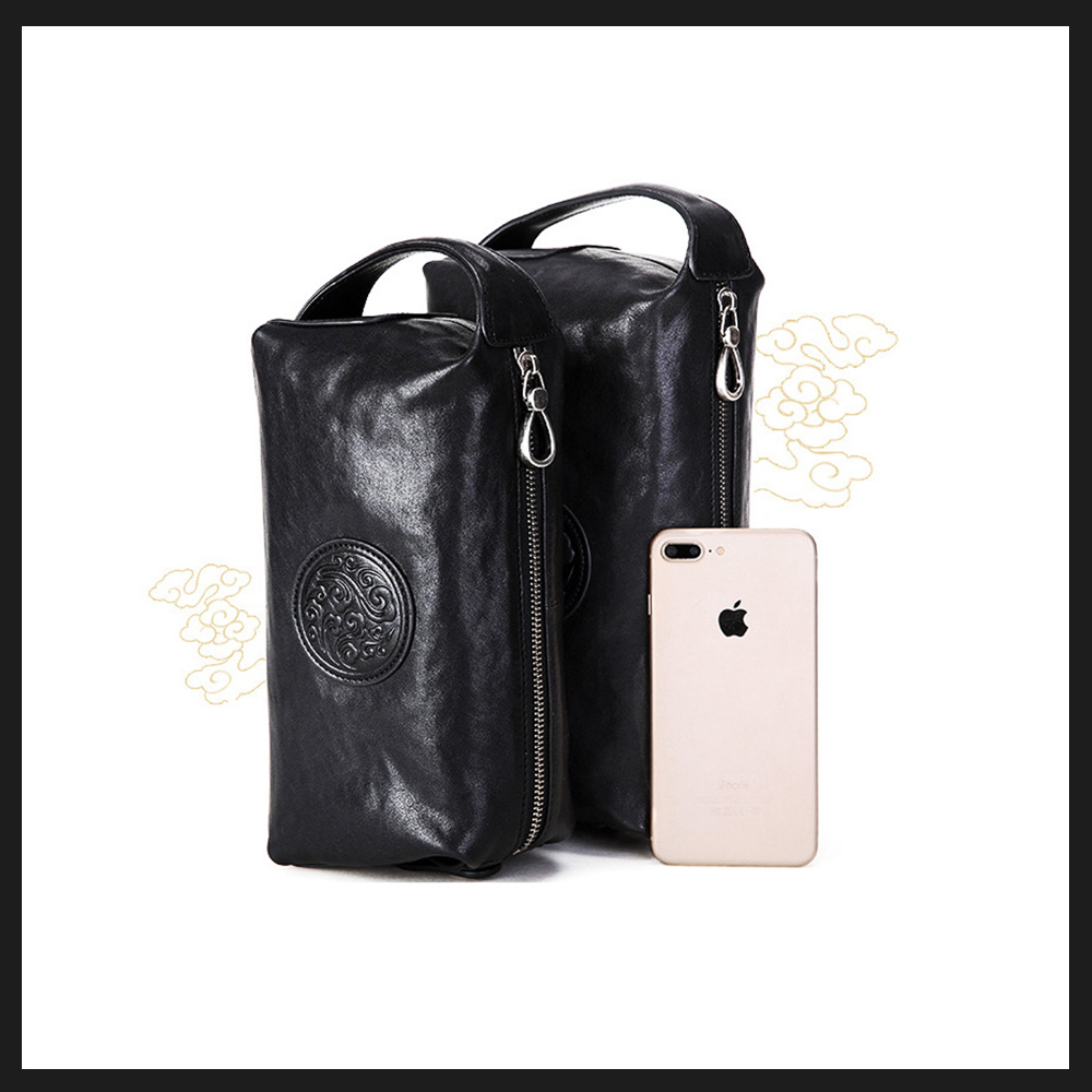 Whatna 2WAYハンドル 牛革 ミニセカンドバッグ メンズ クラッチ バッグ ボックス型 本革6枚カード収納 カジュアル フォーマル 冠婚葬祭 結婚式 バッグ紳士用 男性用 黑 SE8013-1 2