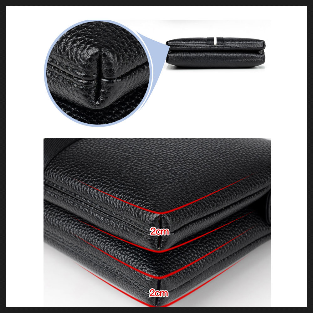 Whatna 2way ミニセカンドバッグ メンズ バッグ 2室仕様 小銭入れあり 6枚カード収納 小さめ クラッチバッグ 長財布 革 手持ちバッグ メンズ ポーチ 男性用 紳士用 結婚式 冠婚葬祭 黒 ブラウン BL888 6