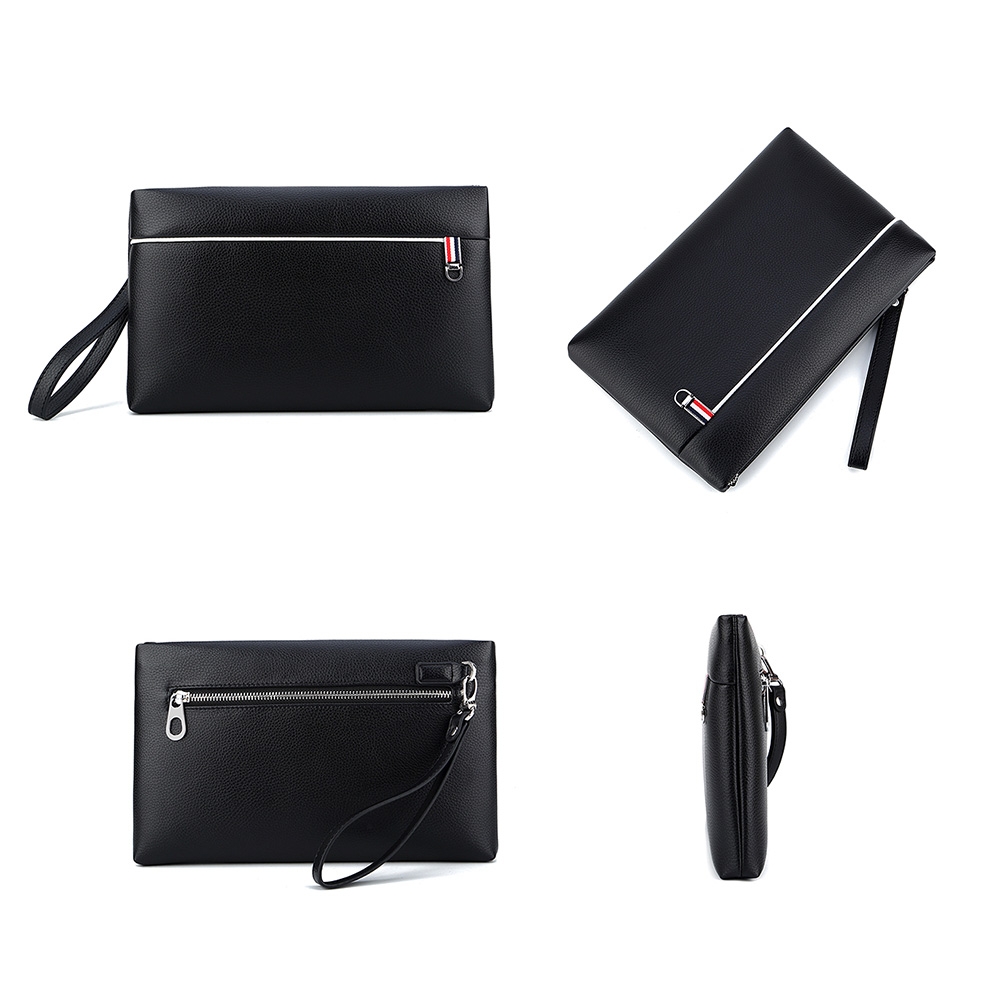 whatna 2way革 セカンドバッグ メンズ クラッチ バッグ B5 6枚カード収納 小銭入 カジュアル フォーマル 冠婚葬祭 結婚式 バッグ紳士用 男性用 黑(gq-8087) 1