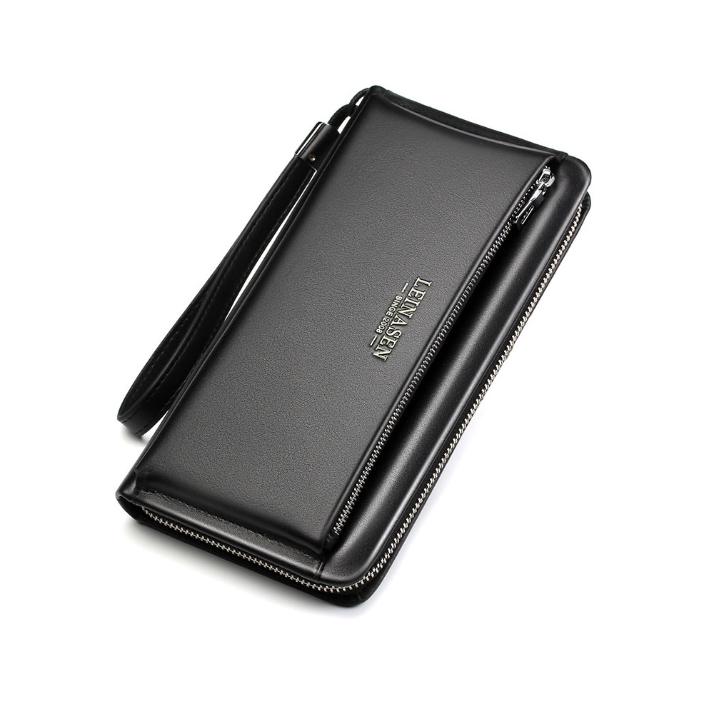 Whatna 2way 牛革 ミニセカンドバッグ メンズ バッグ12枚カード収納 本革 本皮 小さめ クラッチバッグ 長財布 手持ちバッグ 男性用 紳士用 結婚式 冠婚葬祭 バッグ 黒 ブラウン A87 0