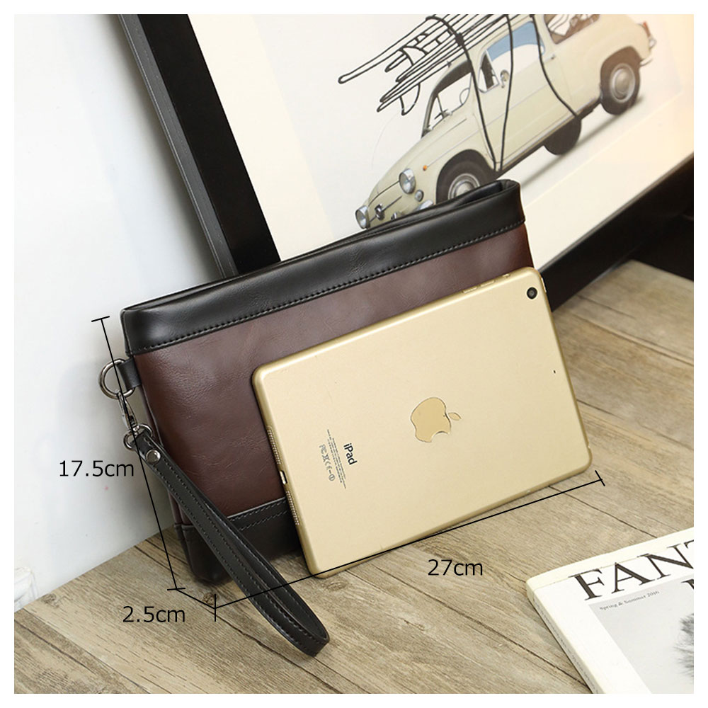 whatna 2way革 ミニセカンドバッグ メンズ クラッチ バッグ 小さい ビジネスバッグ 皮 大容量 カジュアル フォーマル 冠婚葬祭 結婚式 紳士用 男性用 黒 ブラウン（JX80206） 3