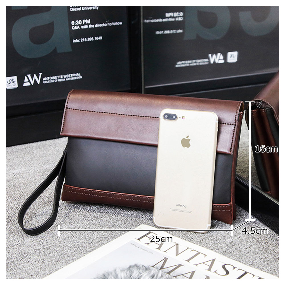 Whatna 2way革 ミニセカンドバッグ メンズ クラッチ バッグ 小さい ビジネスバッグ 皮 2室の仕切 大容量 カジュアル フォーマル 冠婚葬祭 結婚式 紳士用 男性用 黒 ブラウン(JX80315) 5