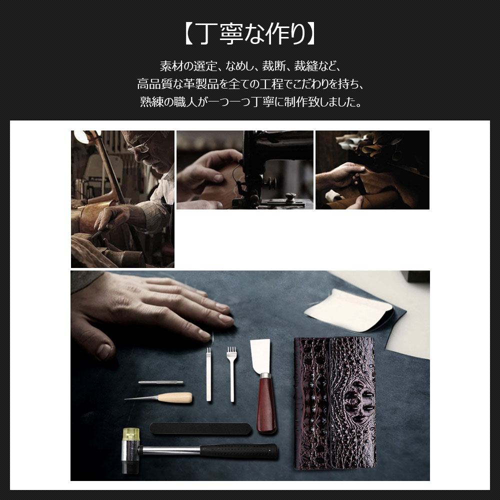 whatna 2way 革 クロコダイル型押し ミニセカンドバッグ メンズ バッグ ダブルファスナー 小銭入れ12枚カード収納 小さめ クラッチバッグ 長財布 手持ちバッグ 男性用 紳士用 結婚式 バッグ 冠婚葬祭 黒 ブラウン 茶690 6